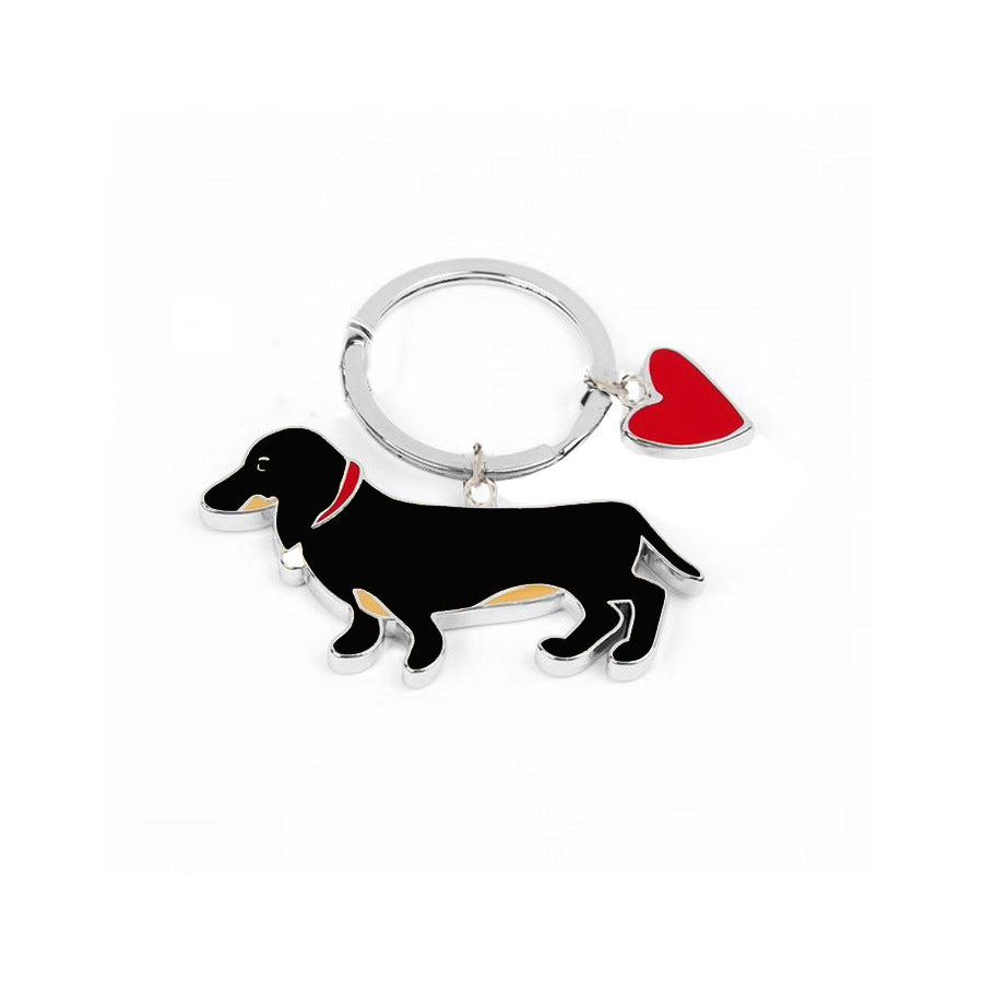 Stainless Steel Dachshund Keychain Ornaments