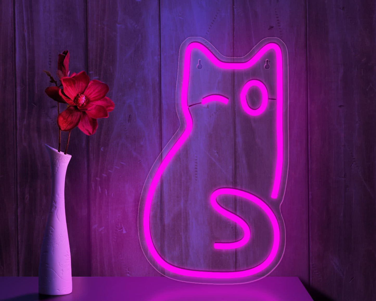 Led Neon Light Glowing Cat Pattern Indoor And Outdoor Wall Decoration Room Night Light Gift