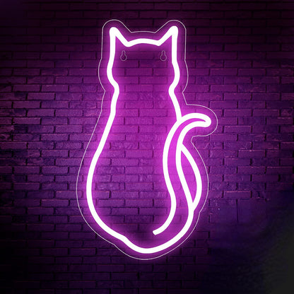 Led Neon Light Glowing Cat Pattern Indoor And Outdoor Wall Decoration Room Night Light Gift