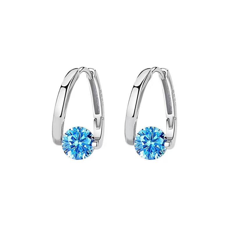 Geometric Micro Inlaid Zircon Ear Clip Niche Design Fashion Refined Grace Simple Multi-match Women's Earrings