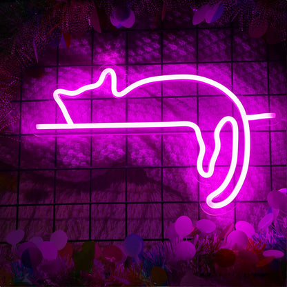 Led Neon Light Glowing Cat Pattern Indoor And Outdoor Wall Decoration Room Night Light Gift