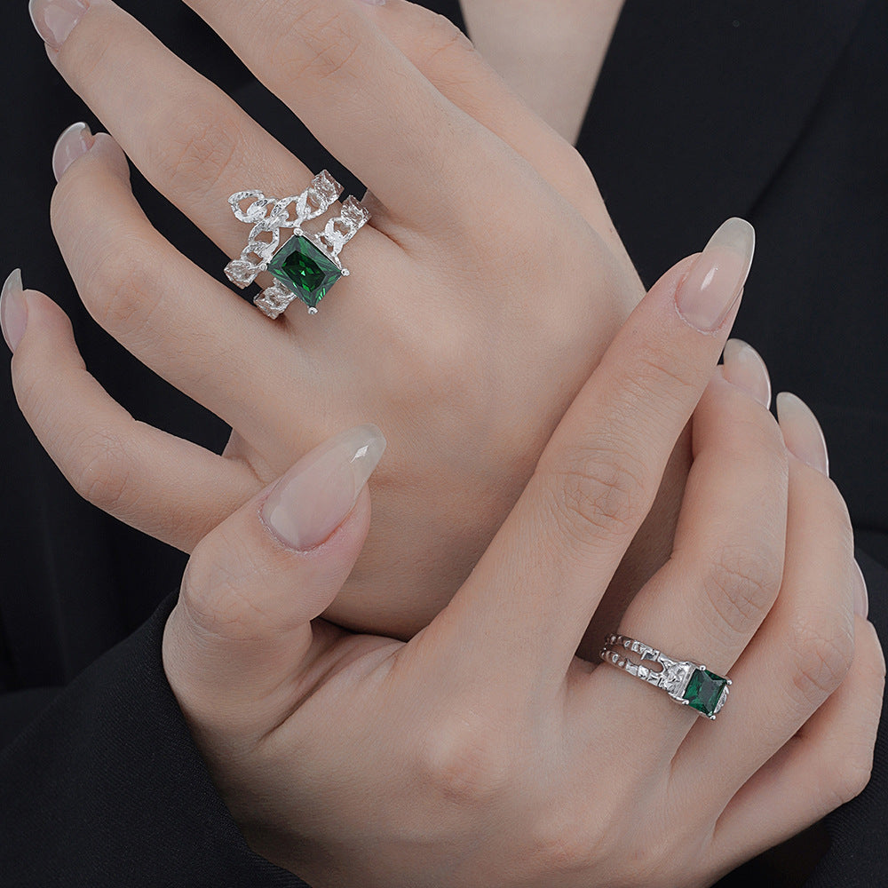 Emerald Ring Fashion Personality Female