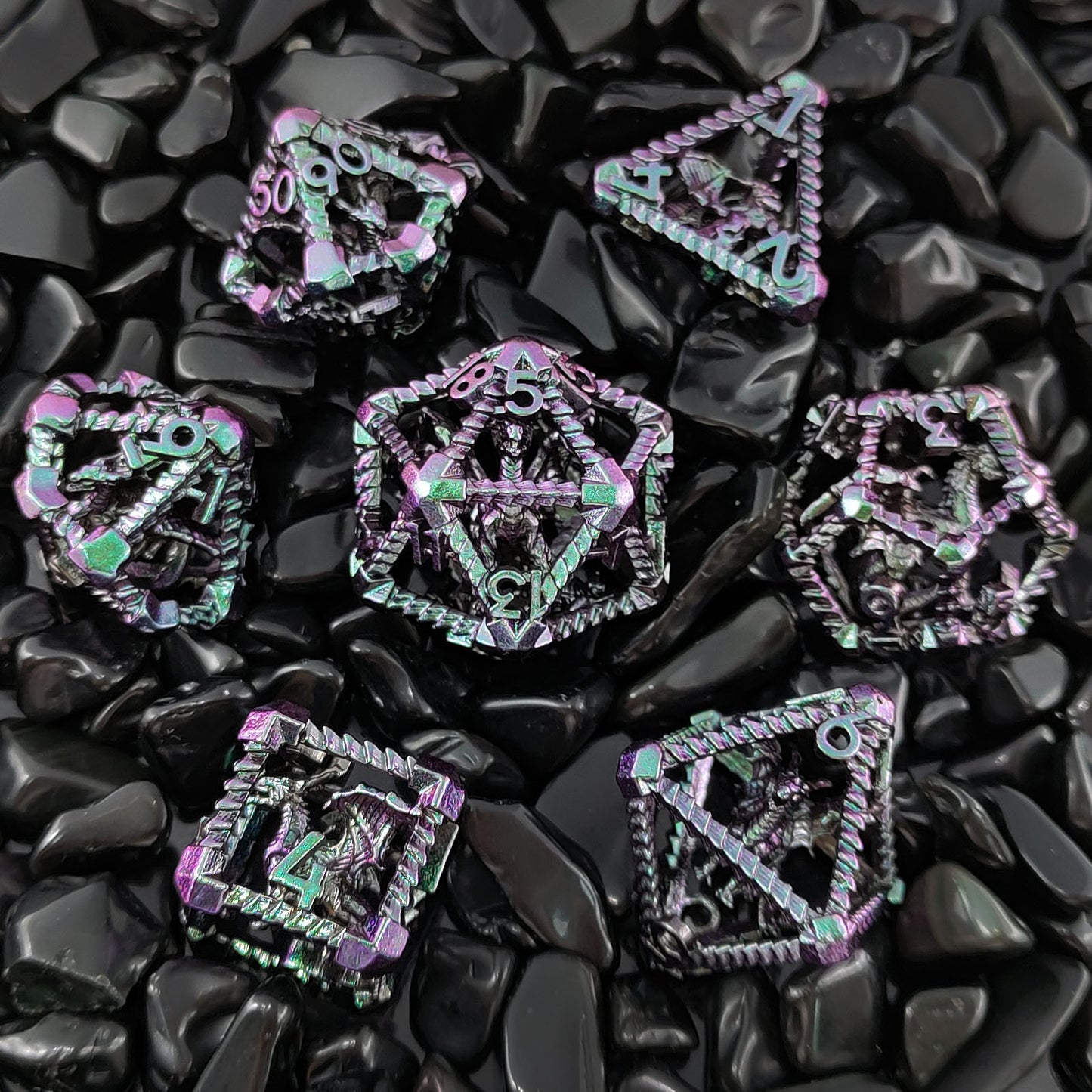 Metal Hollow Dice Polyhedron