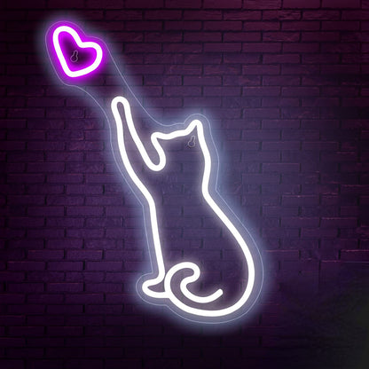 Led Neon Light Glowing Cat Pattern Indoor And Outdoor Wall Decoration Room Night Light Gift