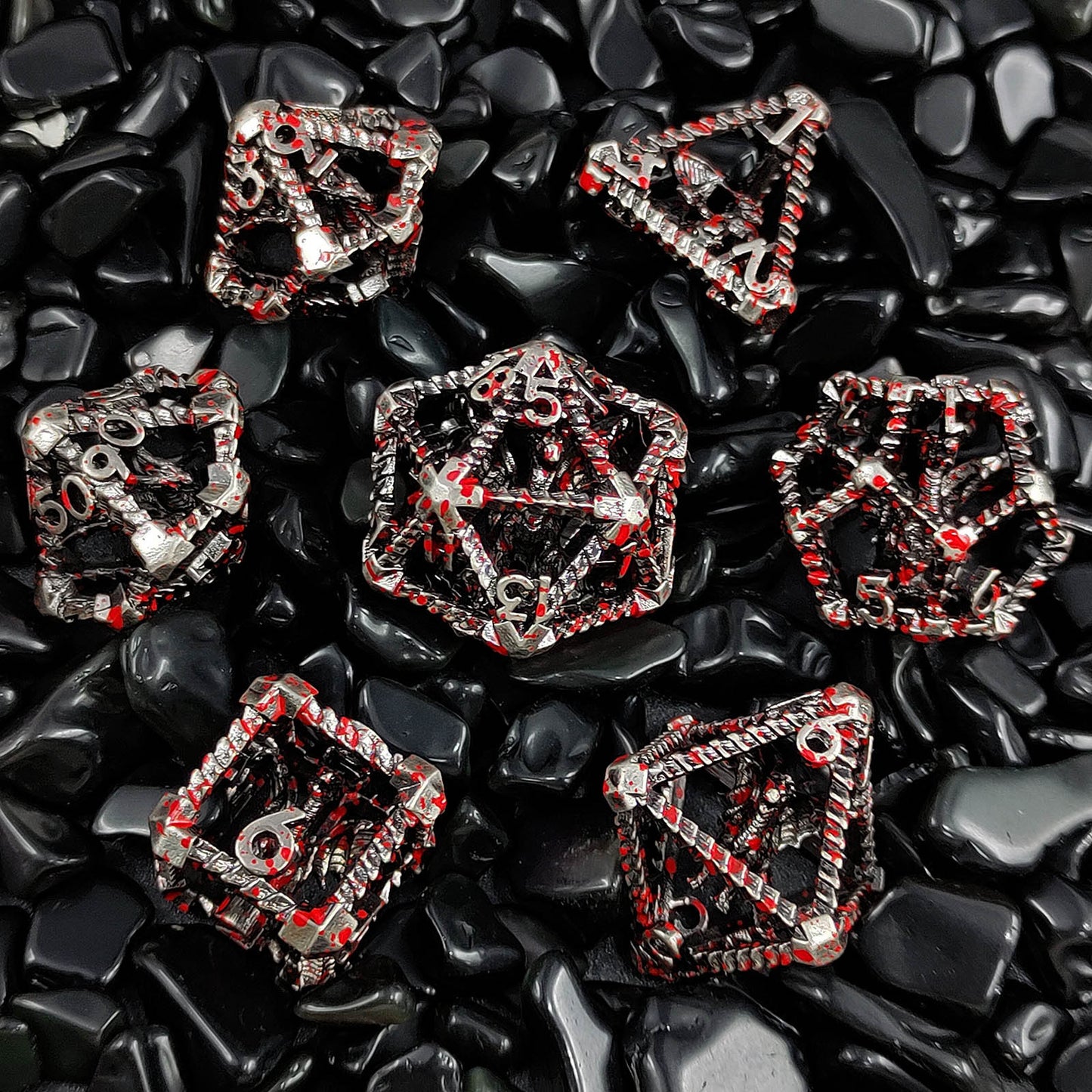 Metal Hollow Dice Polyhedron