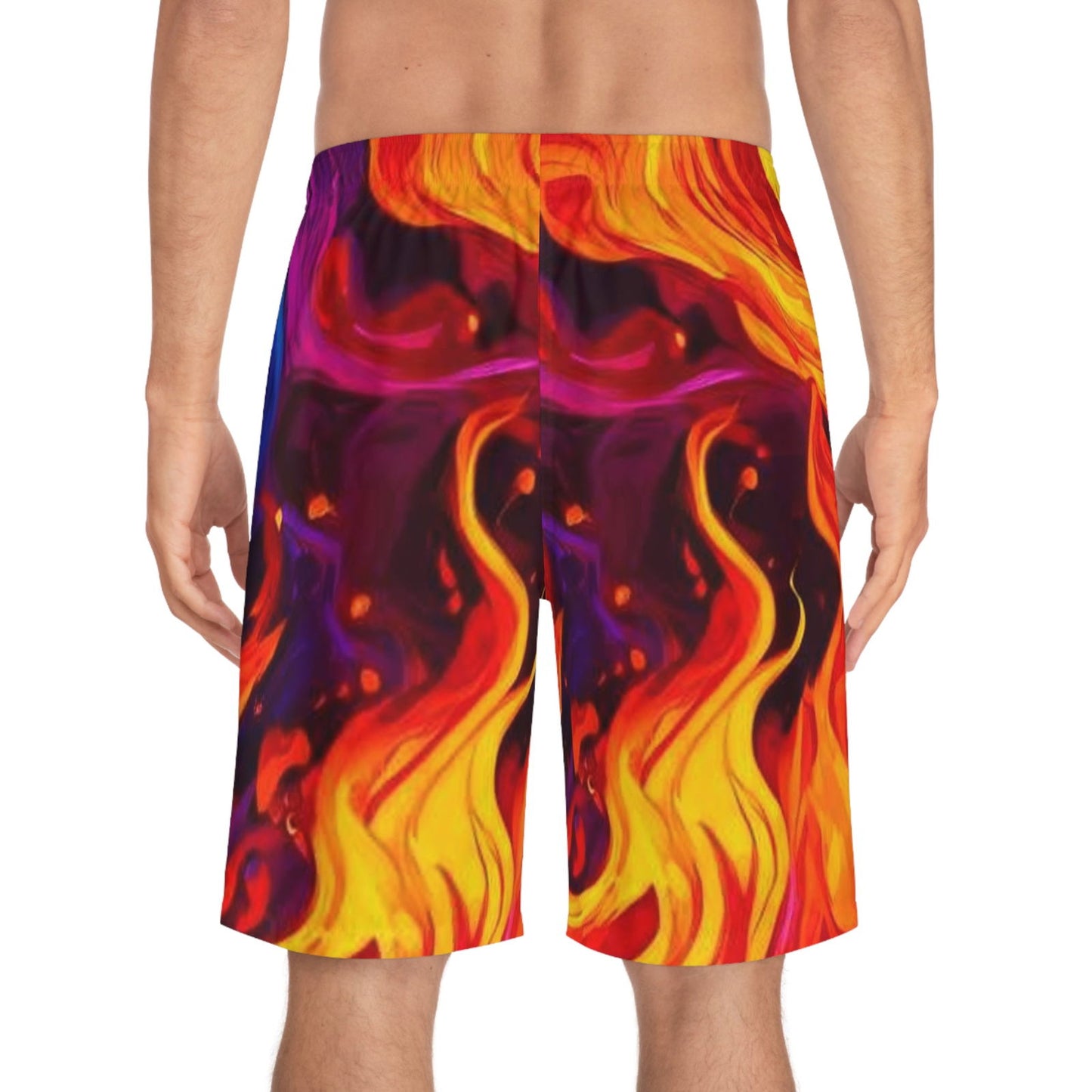 Psychedelic Fire Men's Board Shorts (AOP) - S-Mart Shop Smart Treasures