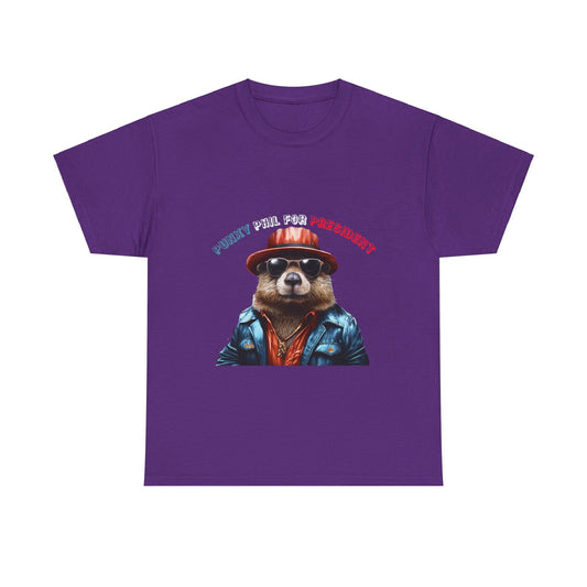 Punxy Phil For President Unisex Heavy Cotton Tee - S-Mart Shop Smart Treasures