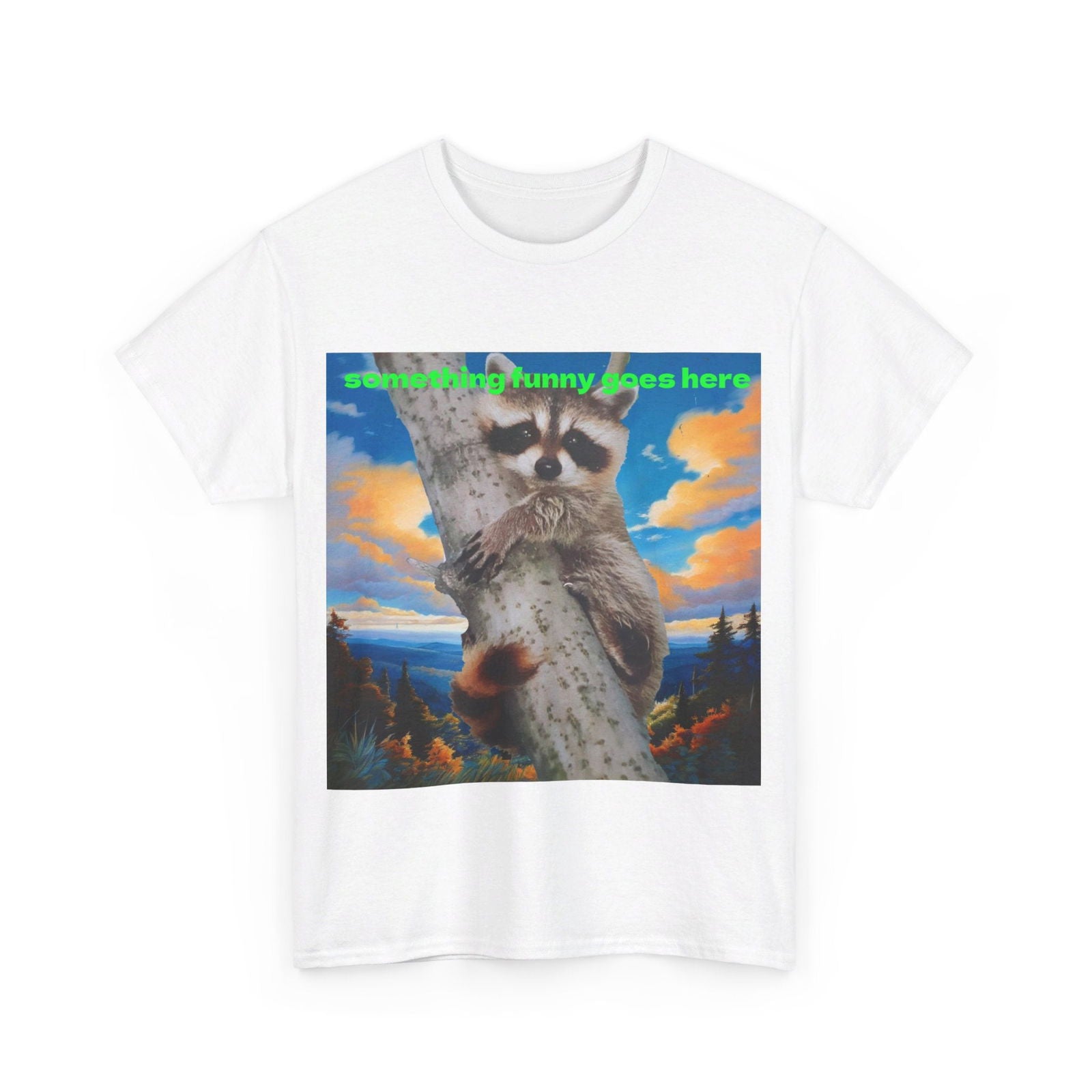 Raccoon Unisex Heavy Cotton Tee - S-Mart Shop Smart Treasures