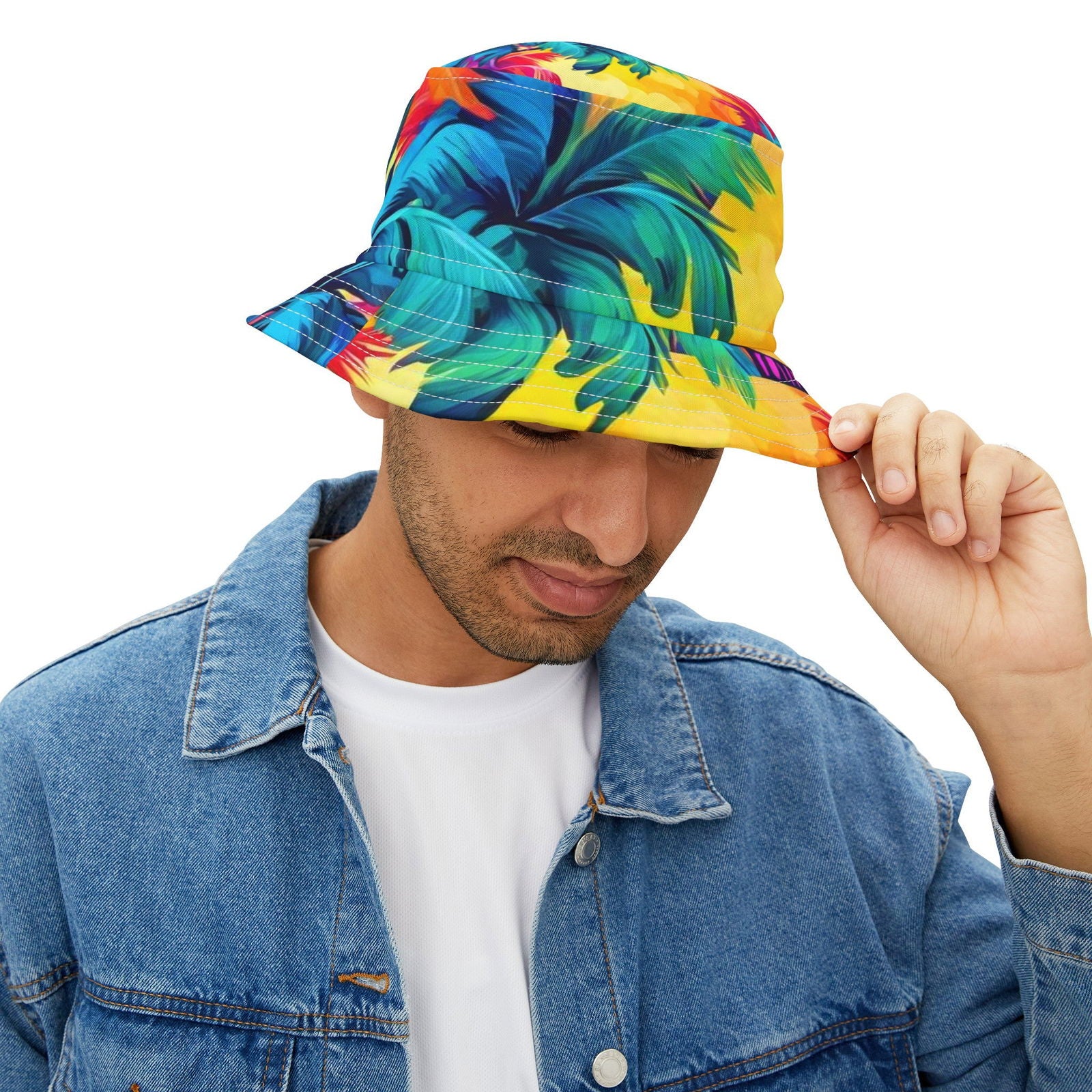 Rainbow Palm Bucket Hat (AOP) - S-Mart Shop Smart Treasures