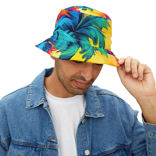 Rainbow Palm Bucket Hat (AOP) - S-Mart Shop Smart Treasures