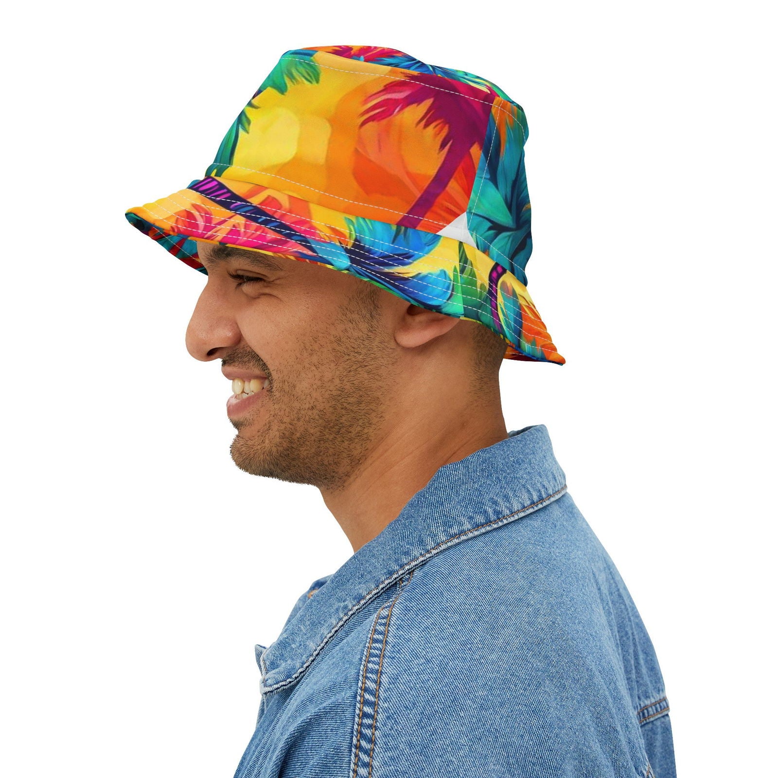 Rainbow Palm Bucket Hat (AOP) - S-Mart Shop Smart Treasures