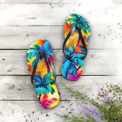 Rainbow Palm Flip Flops - S-Mart Shop Smart Treasures