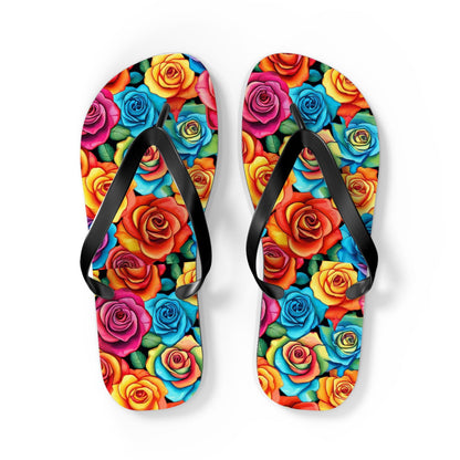 Rainbow Roses Flip Flops - S-Mart Shop Smart Treasures