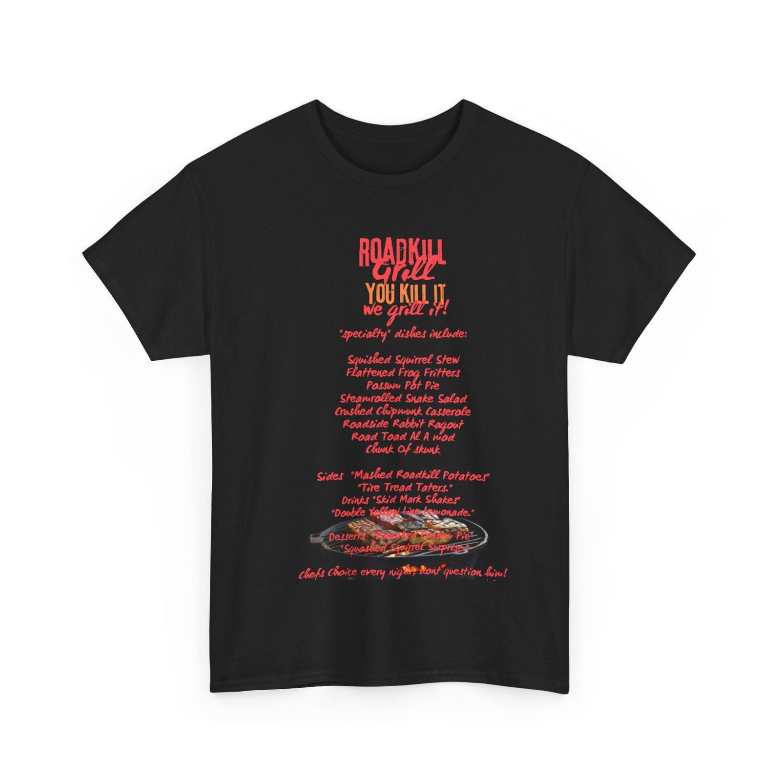 Road Kill Grill Unisex Heavy Cotton Tee - S-Mart Shop Smart Treasures
