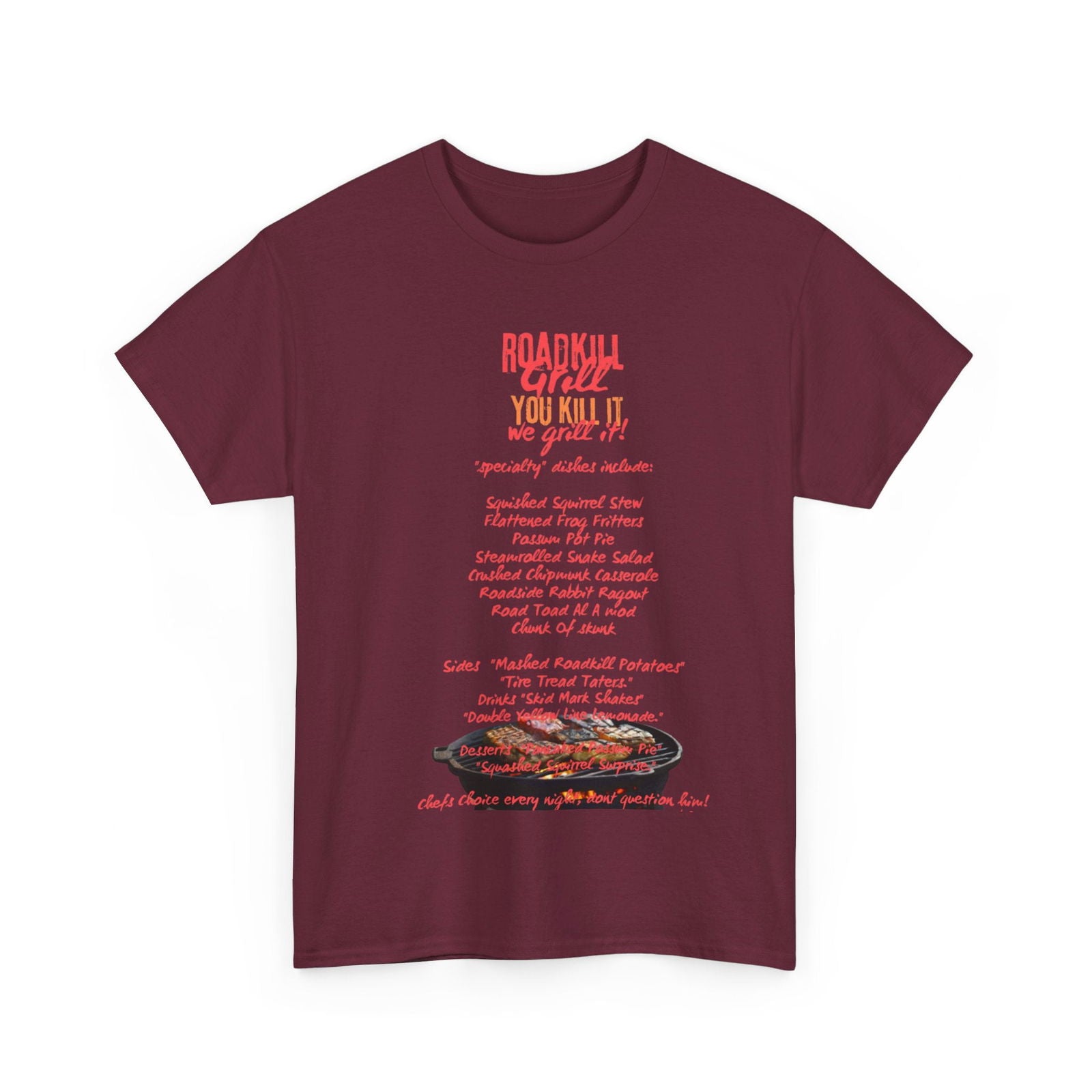 Road Kill Grill Unisex Heavy Cotton Tee - S-Mart Shop Smart Treasures