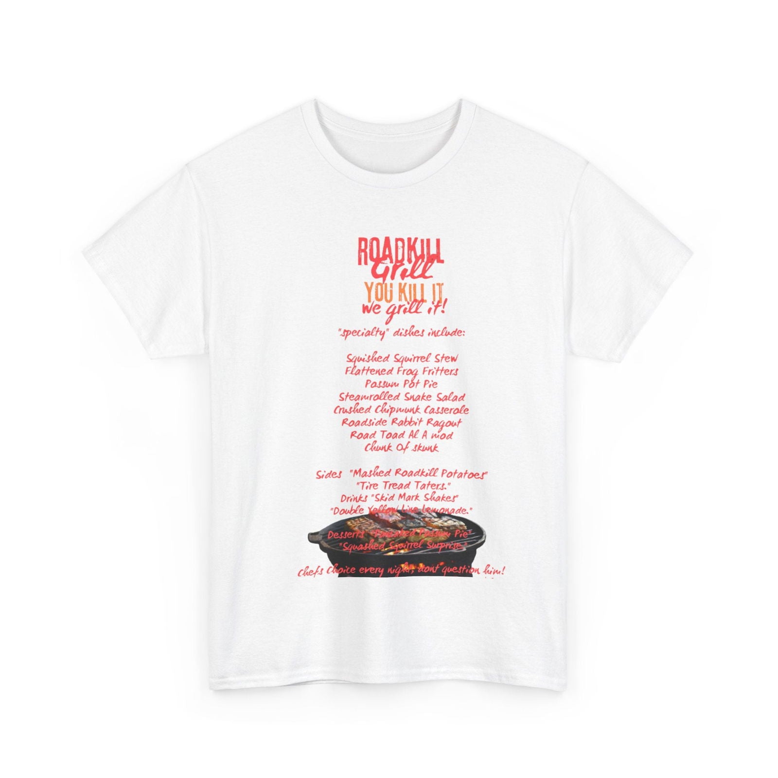Road Kill Grill Unisex Heavy Cotton Tee - S-Mart Shop Smart Treasures
