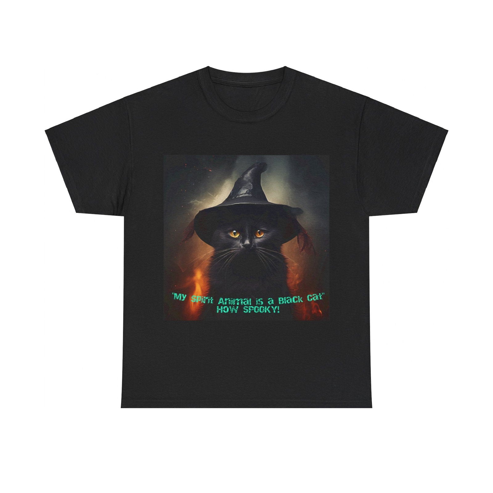 Spirit Black Cat Unisex Heavy Cotton Tee - S-Mart Shop Smart Treasures