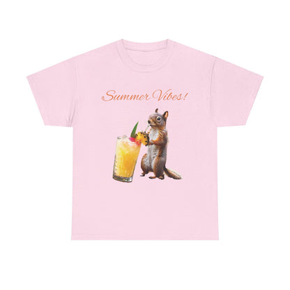 Summer Squirrel Chill Unisex Heavy Cotton Tee - S-Mart Shop Smart Treasures