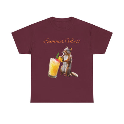 Summer Squirrel Chill Unisex Heavy Cotton Tee - S-Mart Shop Smart Treasures