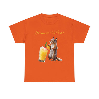 Summer Squirrel Chill Unisex Heavy Cotton Tee - S-Mart Shop Smart Treasures
