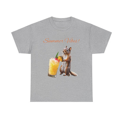 Summer Squirrel Chill Unisex Heavy Cotton Tee - S-Mart Shop Smart Treasures
