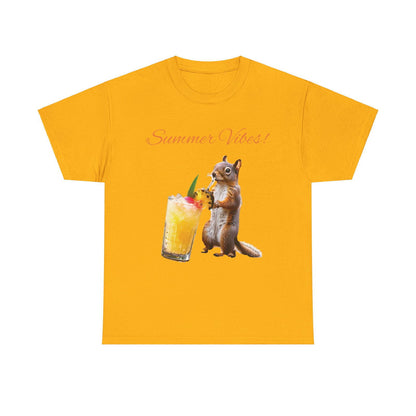 Summer Squirrel Chill Unisex Heavy Cotton Tee - S-Mart Shop Smart Treasures