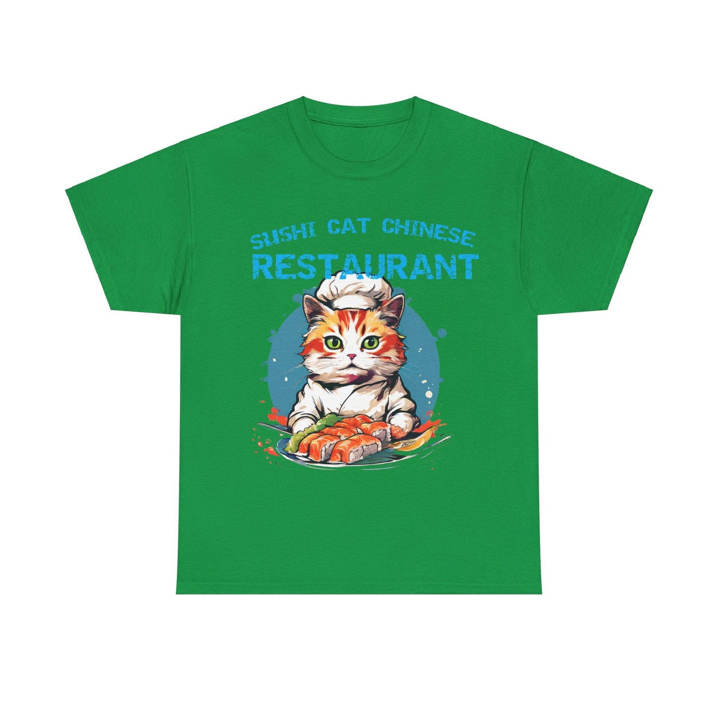Sushi Cat Chinese Unisex Heavy Cotton Tee - S-Mart Shop Smart Treasures