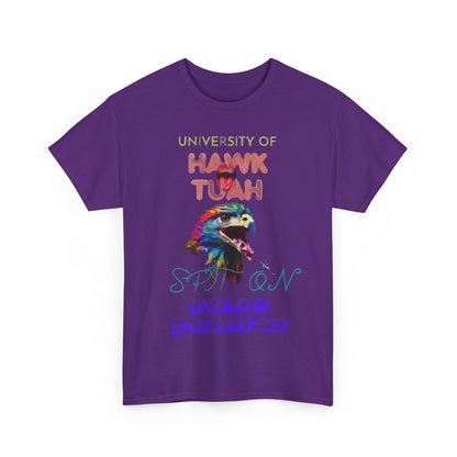 University Of Hawk Tuah Unisex Heavy Cotton Tee - S-Mart Shop Smart Treasures