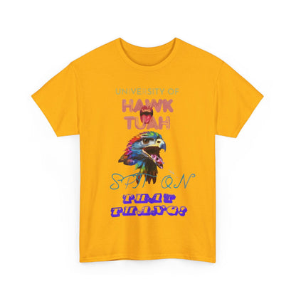 University Of Hawk Tuah Unisex Heavy Cotton Tee - S-Mart Shop Smart Treasures