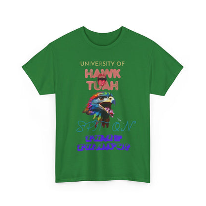 University Of Hawk Tuah Unisex Heavy Cotton Tee - S-Mart Shop Smart Treasures