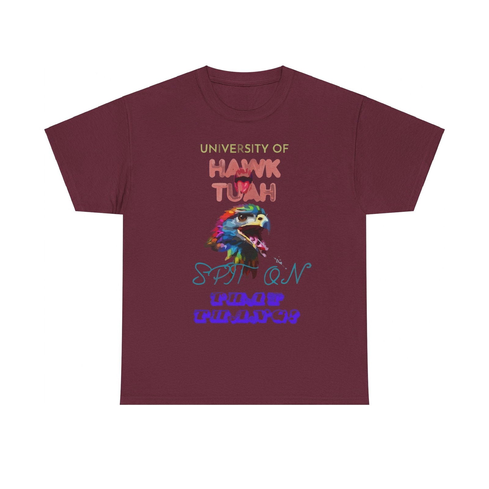 University Of Hawk Tuah Unisex Heavy Cotton Tee - S-Mart Shop Smart Treasures