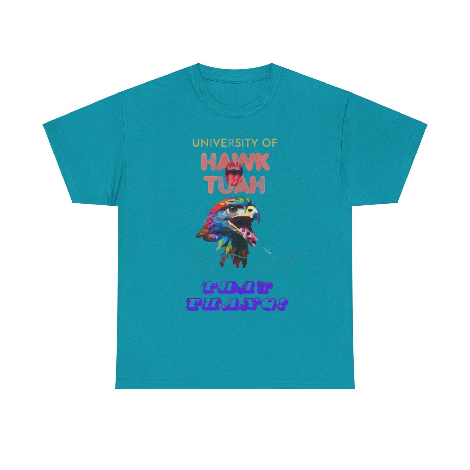University Of Hawk Tuah Unisex Heavy Cotton Tee - S-Mart Shop Smart Treasures