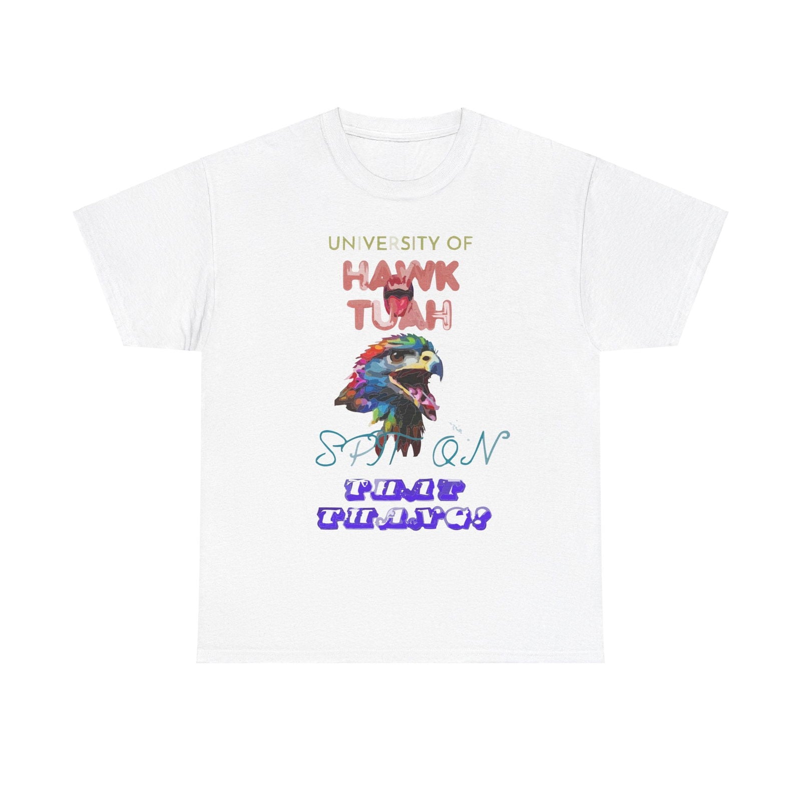 University Of Hawk Tuah Unisex Heavy Cotton Tee - S-Mart Shop Smart Treasures