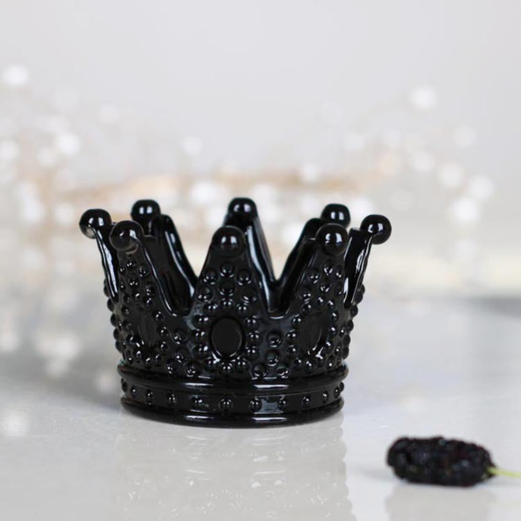 Black Crown Ashtray Glass Cigar Tray Smoking