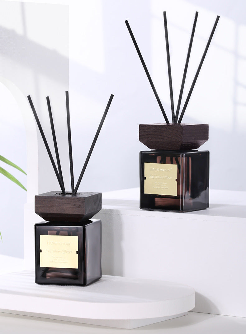 Hotel Fragrance Wooden Lid Rattan Reed Diffuser Essential Oil