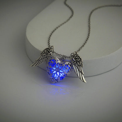 Jewelry Fashion Creative Angel Wing Love Glow Necklace