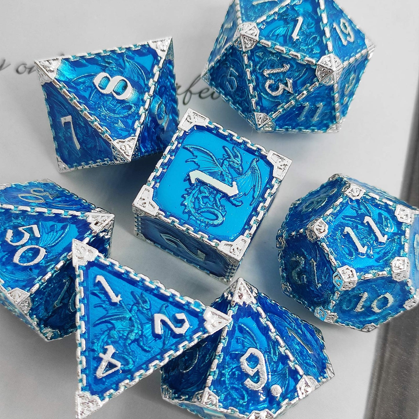 Metal Polyhedral Board Game Dice