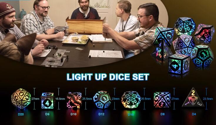 Rechargeable LED Electronic Luminescent Dice