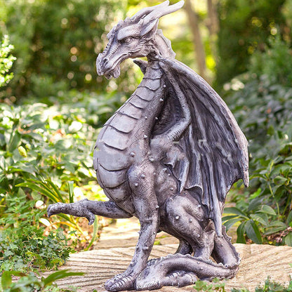 Medieval Flying Dragon Statue Gardening Outdoor Resin Dragon Crafts Ornaments