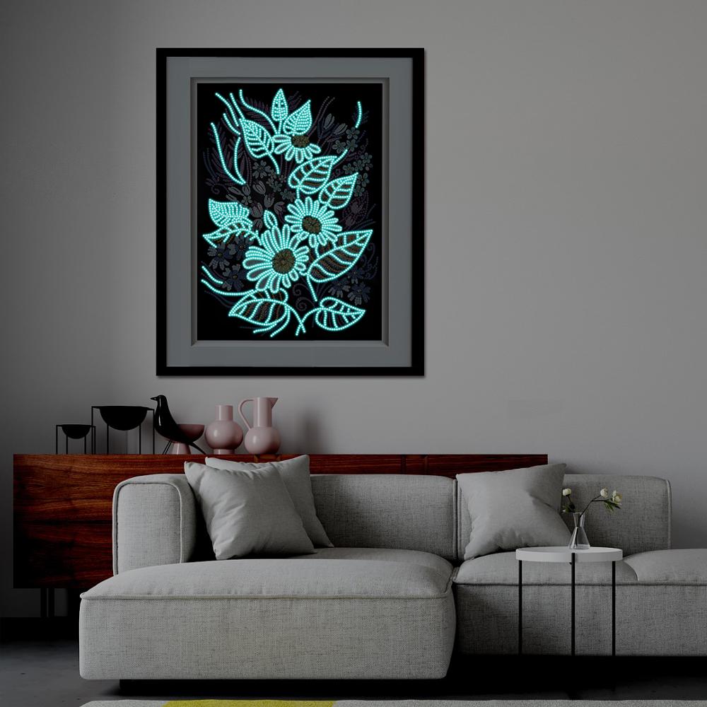 Luminous Diamond Painting Special-shaped Flower Diamond Embroidery Cross Stitch