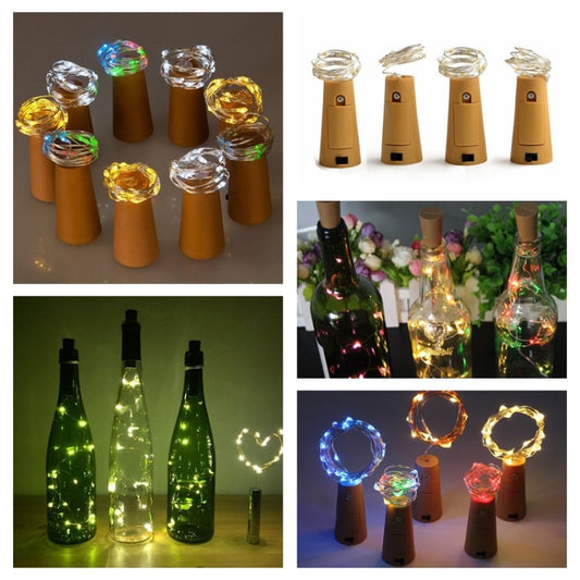 Wine Bottle Lights String 2M 20leds Christmas Decorations Copper Wire String Led Garland Lights Decor Wedding Festival Party