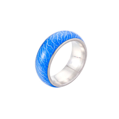 Glow Cracked Stainless Steel Ring