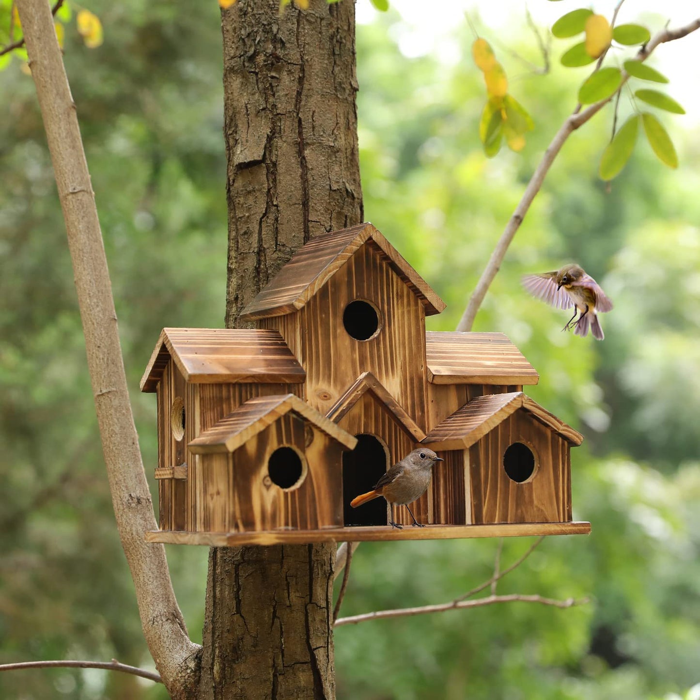 Wooden Bird Nest Creative Pastoral Outdoor Ornament