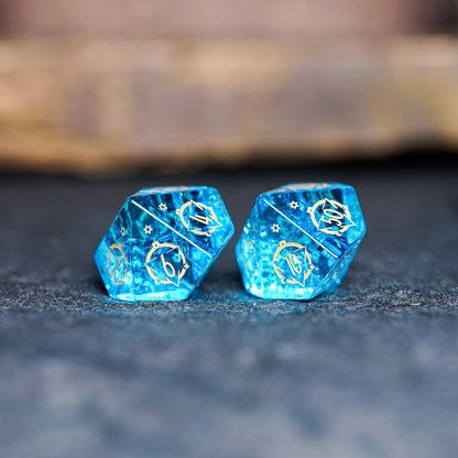 Lightning Water Blue Zircon Running Dice