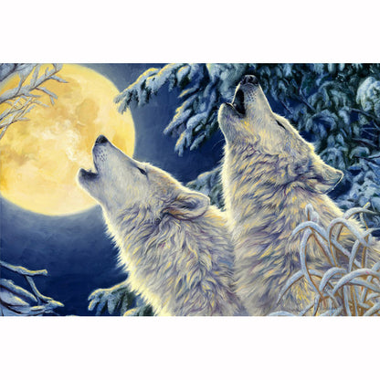 Howling Wolf Round Diamond Painting