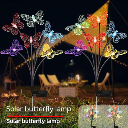 Solar Butterfly Outdoor Yard Lamp