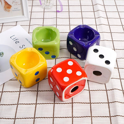 Ceramic Sieve Ashtray Dice Gift Home Decoration