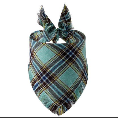 Plaid Tassel Triangle Scarf Pet Dog Pet