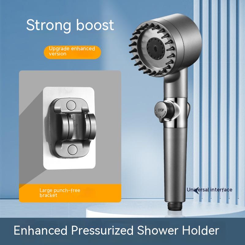 The Third Gear Adjustable Strong Supercharged Shower Head Household Bath Shower Hose Shower Head