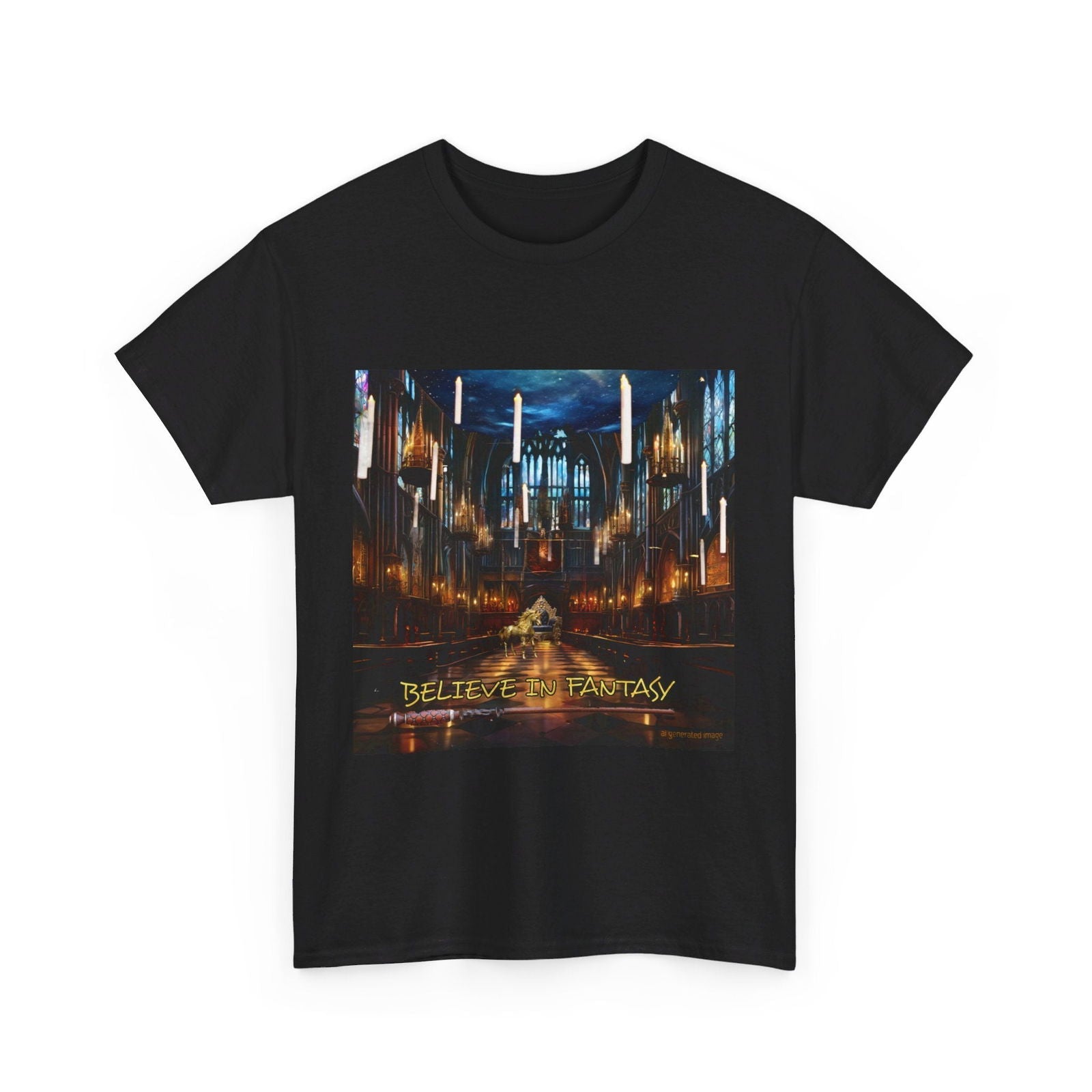Believe In Fantasy Unisex Heavy Cotton Tee - S - Mart Shop Smart Treasures